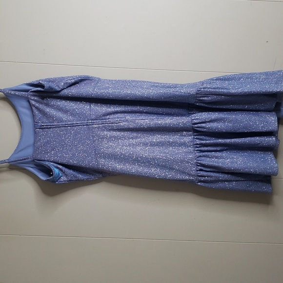 Rare Edition Perwrinkle Shimmer Ruffle Bottom Sleeveless Dress 16 - Picture 6 of 7